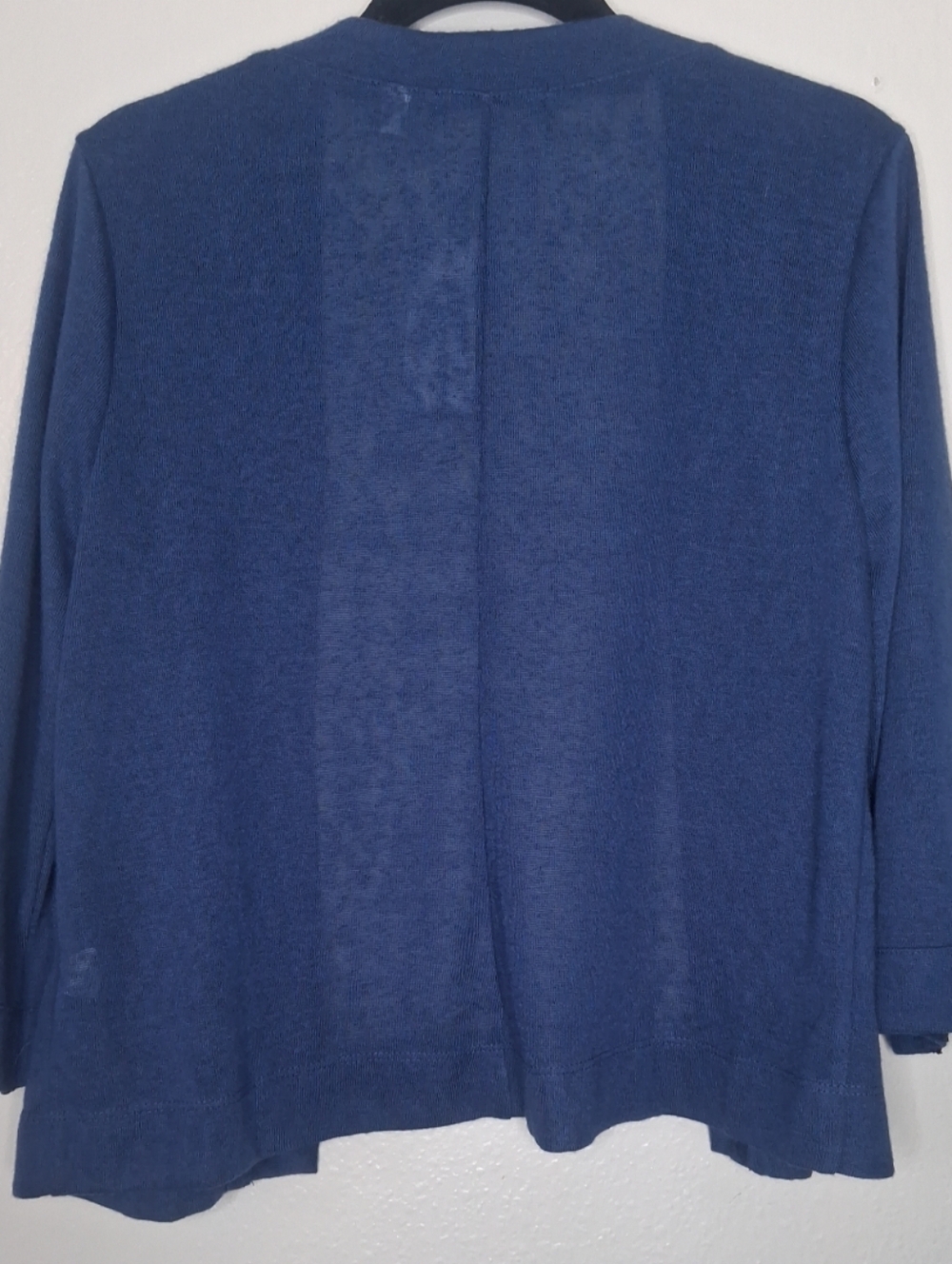 Notations Half Sleeve Navy Open Front Cardigan Lightweight Transitional Petite L - Picture 7 of 13